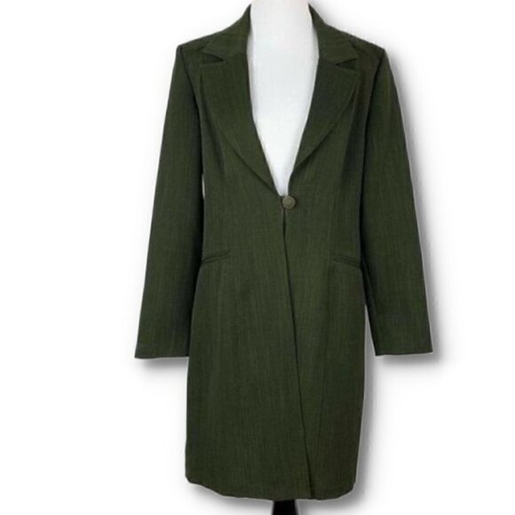 Vtg Scarlett blazer size 8 long one button jacket light weight with pockets 90s - Picture 1 of 8